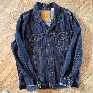 Men's Large Levi's Trucker Denim Jacket | Navy Blue | Great Condition